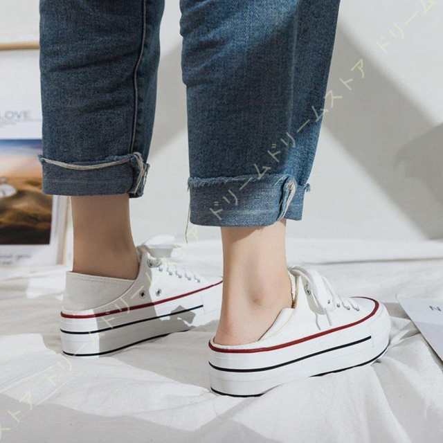 ヒールの高さ：3cm ◆お洒落に、手軽に、カジュアルに。毎日のお出掛けを楽しむなら厚底スリッポンがおすすめ。◆かかとなし：かかと無しデザインスニーカーサンダル。コーデに合わせやすい定番のかかとなしスリ