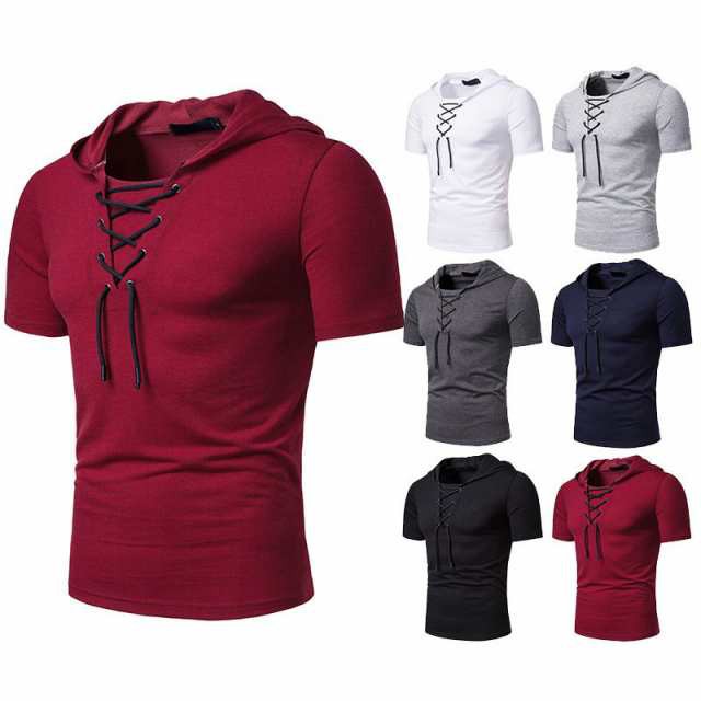 半袖 スポーツウェア パーカー Tシャツ ランニングウェア フード付き トレーニング 運動 夏 男性用 アメカジ お洒落半袖 スポーツウェア パーカー Tシャメンズファッション 割引カラー: ホワイト
