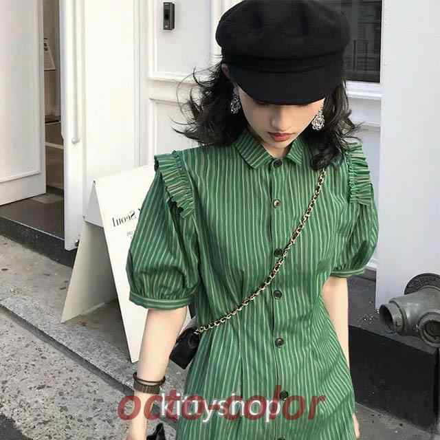 &starf;カラー：緑※画面上と実物では多少色具合質感が異なって見える場合もございます。 ごください。&starf;サイズ：CMS バスト95 袖丈27 着丈78 肩幅37M バスト