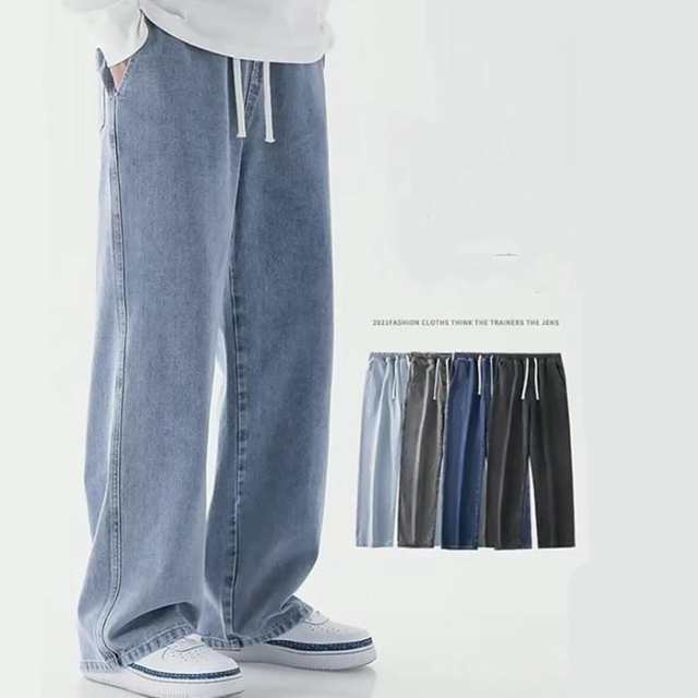 デニムパンツ ジーンズ メンズ ワイド デニム ゆったり ストレート カジュアル ワイドレッグ パンツ ズボン メンズ ロングパンツ ファッション 商品詳細:jiegang01カラー:ブラック、ライト