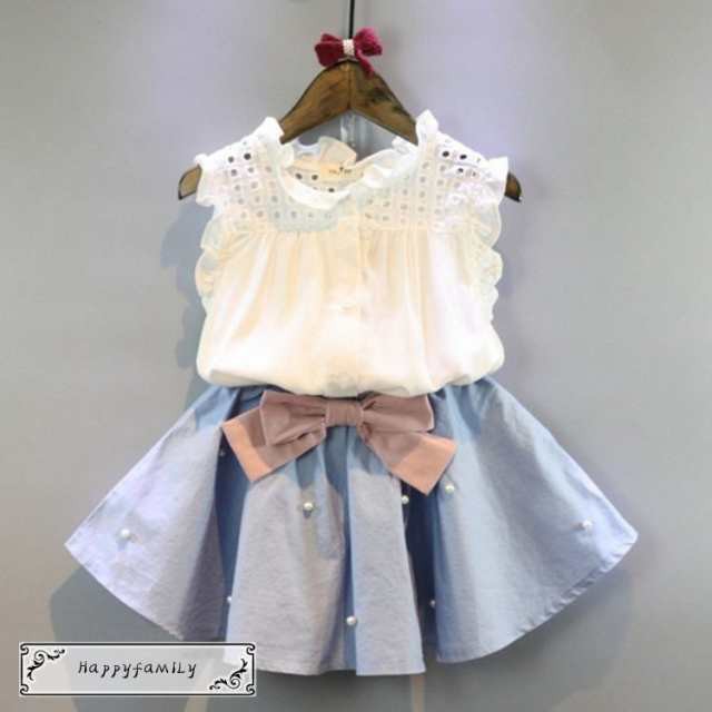 商品説明 子供服 セットアップ 女の子 キッズ 綿半袖 春夏着 上下セット 2点セット 韓国子供服 ジュニア スカート 無地 サロペット 可愛い おしゃ